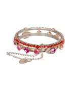 2 Bracelets jonc Baroque rouge/rose/argenté